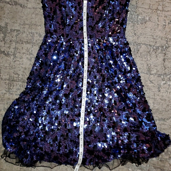 Royal Blue Sequined Strapless Formal Dress - Picture 8 of 14
